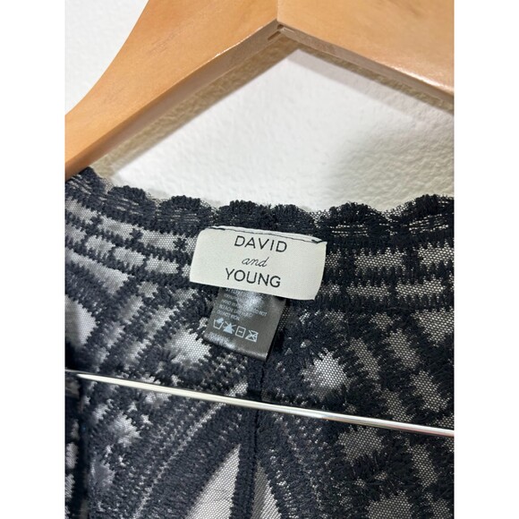 David and Young Lace Kimono duster Black Festival Boho size medium large - Picture 3 of 3